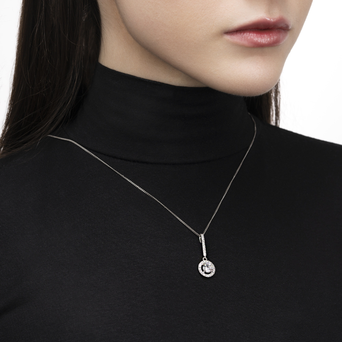 Срібна підвіска з фіанітами. Артикул SZDN08794-P/12/1