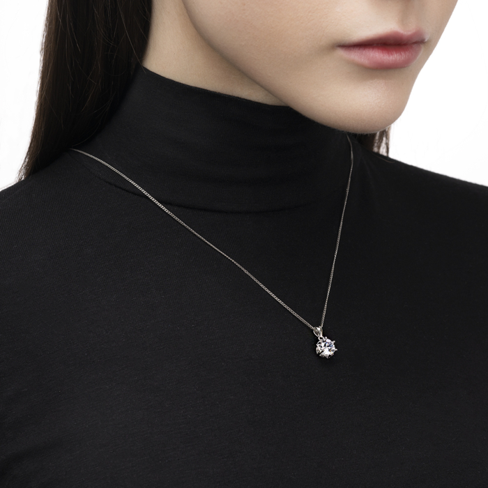 Срібна підвіска з фіанітом. Артикул SZDN08812-P/12/1