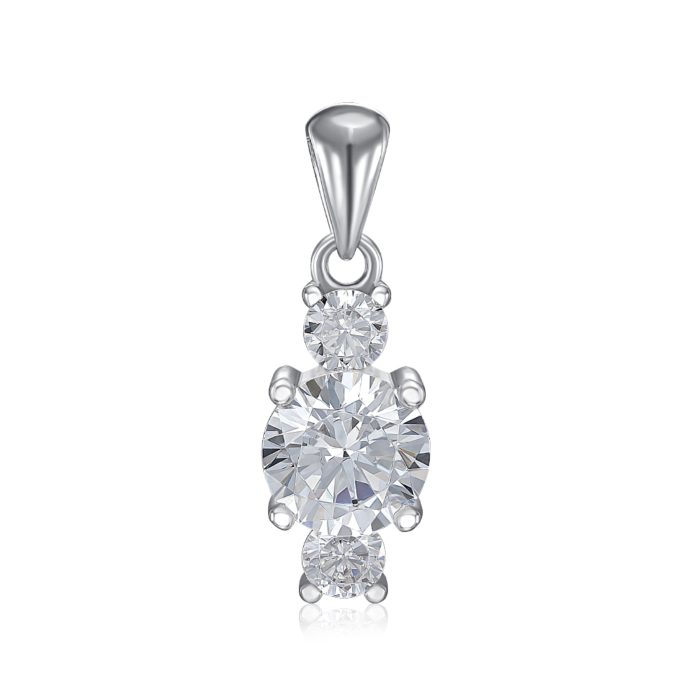 Срібна підвіска з фіанітами. Артикул SZDN08818-P/12/1