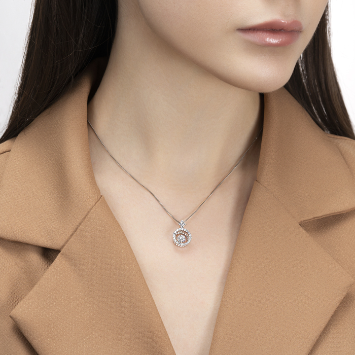 Срібна підвіска з фіанітами. Артикул SZDN08822-P/12/1