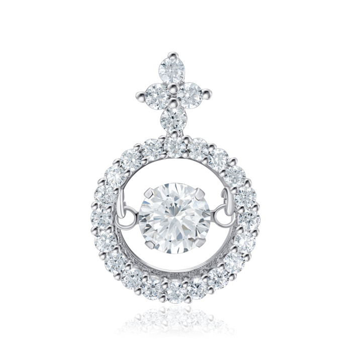 Срібна підвіска з фіанітами. Артикул SZDN08822-P/12/1