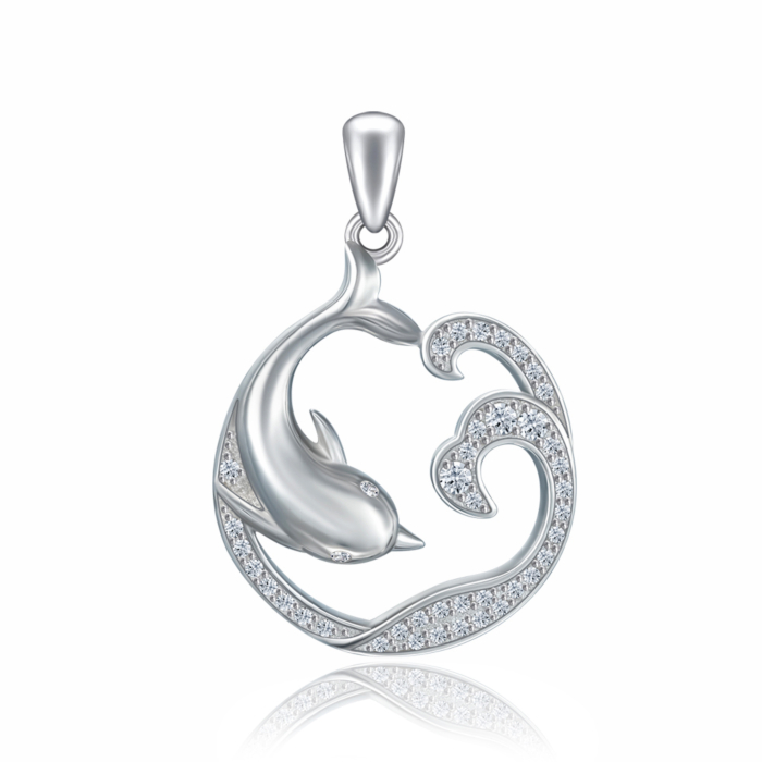 Срібна підвіска з фіанітами. Артикул SZDP00227-P/12/1