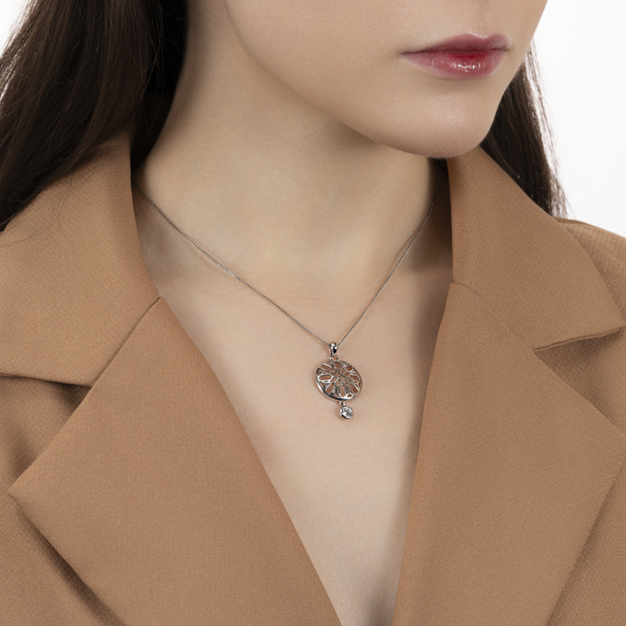 Срібна підвіска з фіанітом. Артикул SZDP00239-P/12/1