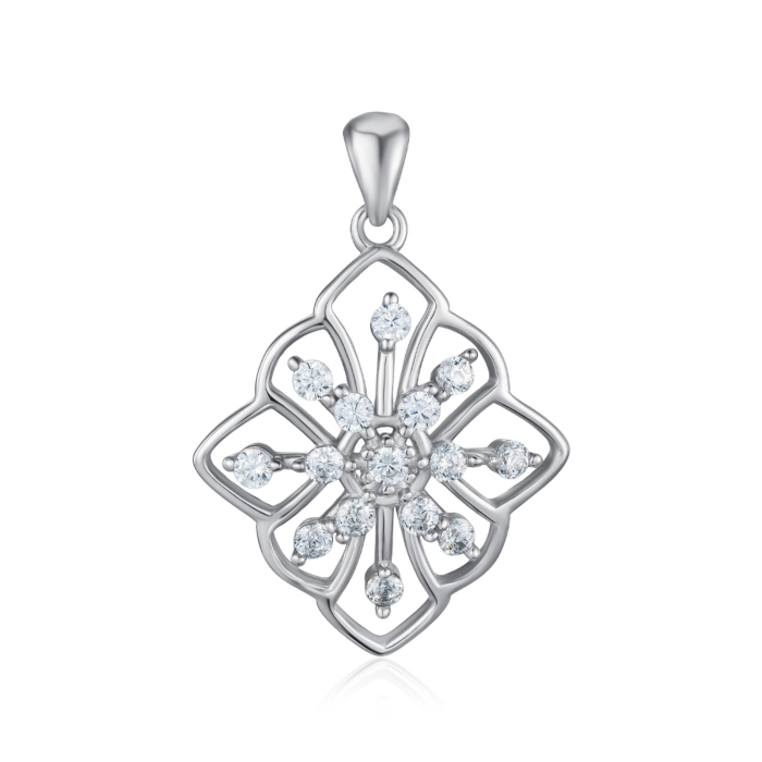 Срібна підвіска з фіанітами. Артикул SZDP00319-P/12/1