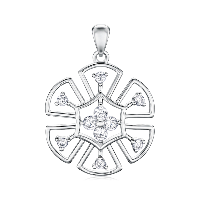 Срібна підвіска з фіанітами SZDP00332-P/12/1
