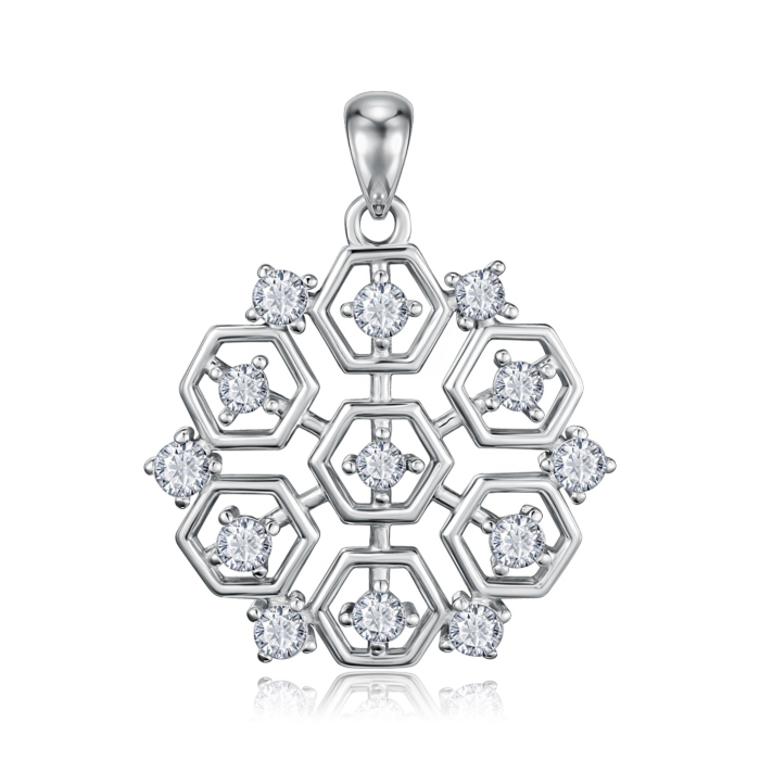 Срібна підвіска з фіанітами. Артикул SZDP00339-P/12/1