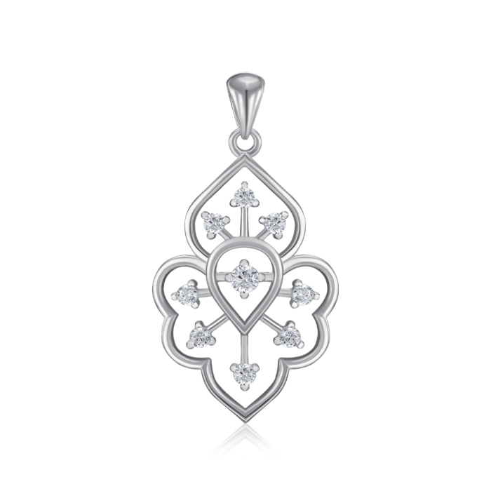 Срібна підвіска з фіанітами. Артикул SZDP00341-P/12/1