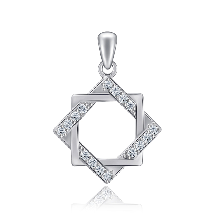 Срібна підвіска з фіанітами. Артикул SZDP00350-P/12/1