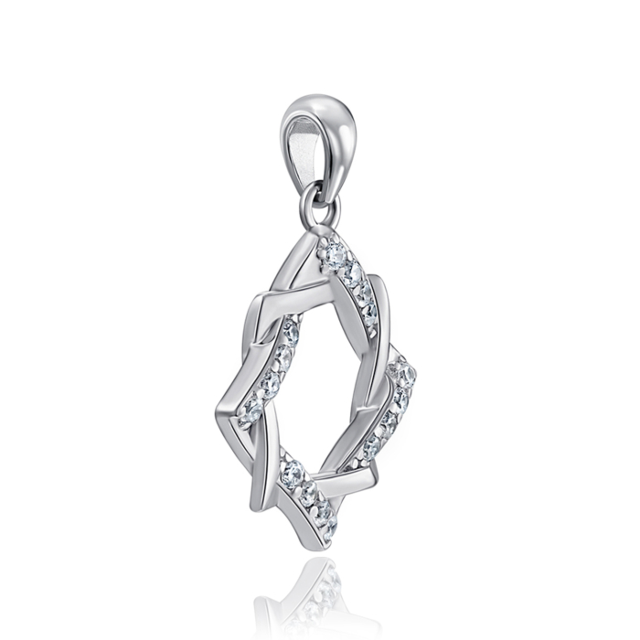 Срібна підвіска з фіанітами. Артикул SZDP00350-P/12/1
