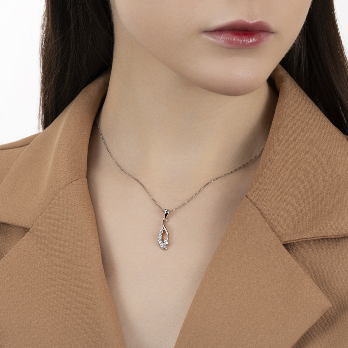 Срібна підвіска з фіанітами. Артикул SZDP00389-P/12/1