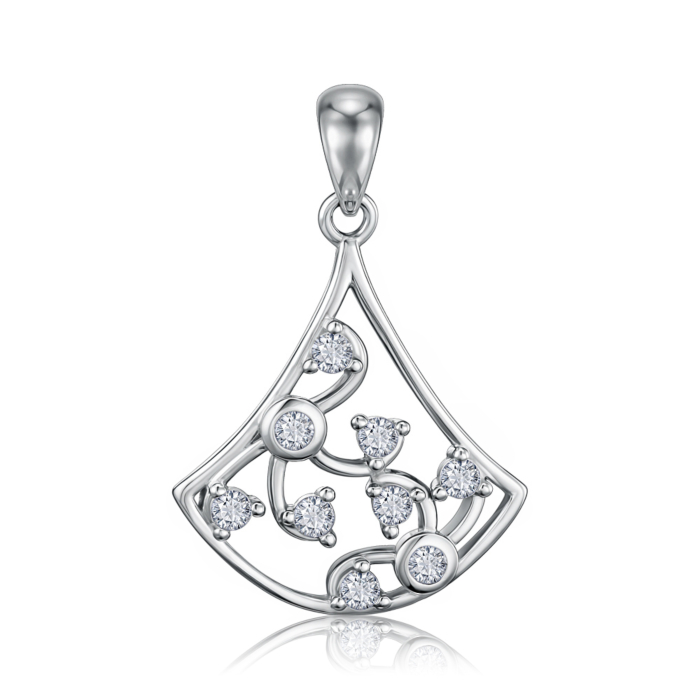 Срібна підвіска з фіанітами. Артикул SZDP00396-P/12/1