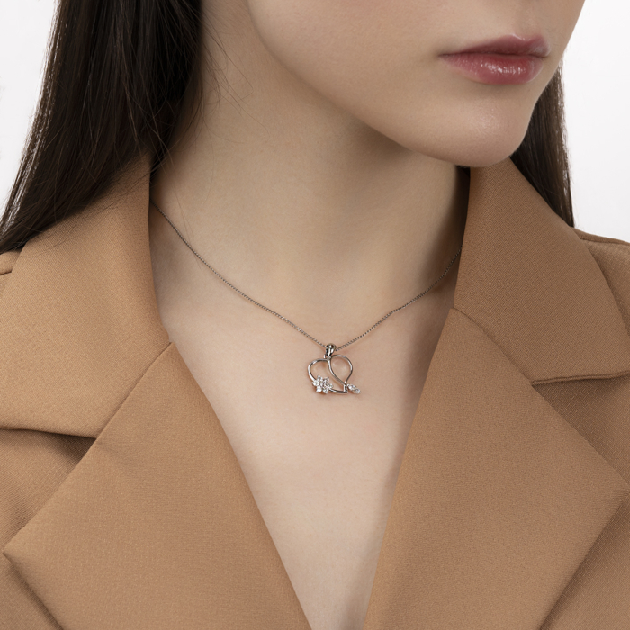 Срібна підвіска з фіанітами. Артикул SZDP00402-P/12/1