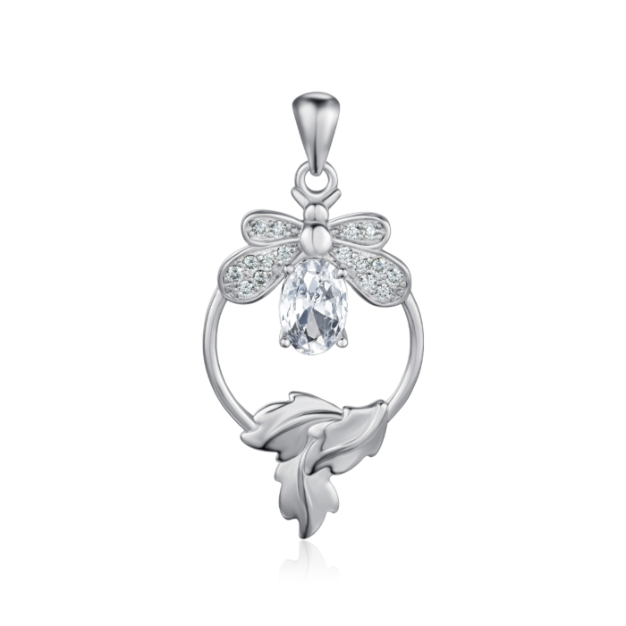 Срібна підвіска з фіанітами. Артикул SZDP00406-P/12/1