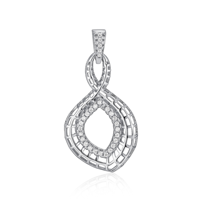 Срібна підвіска з фіанітами. Артикул SZDP00439-P/12/1