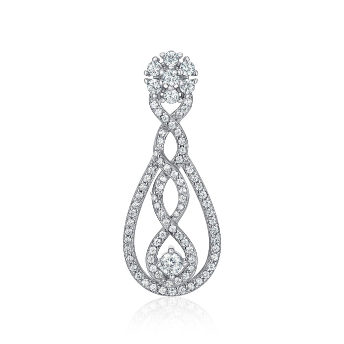 Срібна підвіска з фіанітами. Артикул SZDP00497-P/12/1