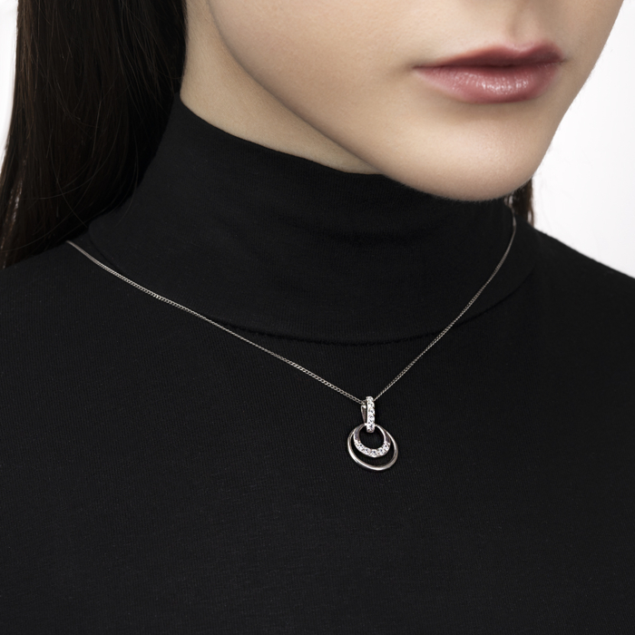 Срібна підвіска з фіанітами. Артикул SZDP00507-P/12/1