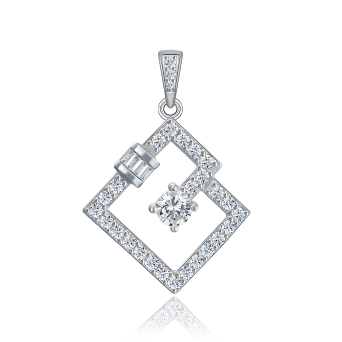 Срібна підвіска з фіанітами. Артикул SZDP00510-P/12/1
