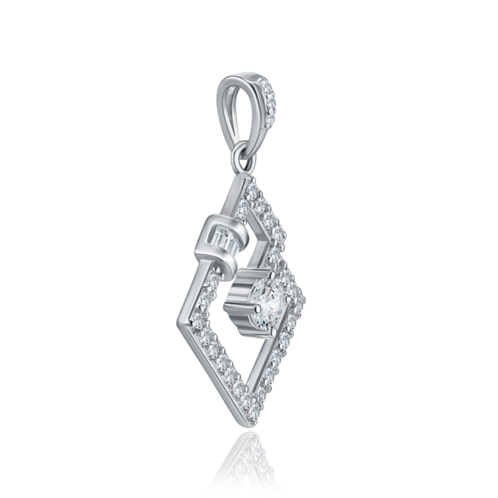Срібна підвіска з фіанітами. Артикул SZDP00510-P/12/1