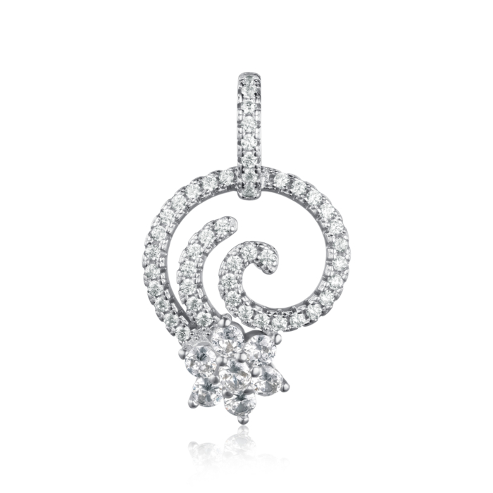 Срібна підвіска з фіанітами. Артикул SZDP00531-P/12/1
