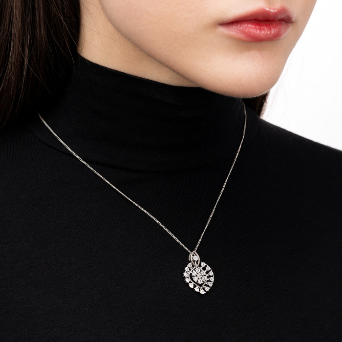 Срібна підвіска з фіанітами. Артикул SZDP00535-P/12/1