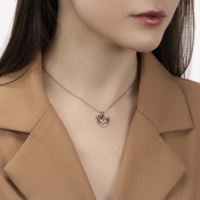 Срібна підвіска з фіанітами. Артикул SZDP00575-P/12/1