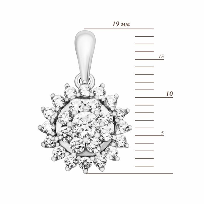 Срібна підвіска з фіанітами. Артикул UG5SZDP00938