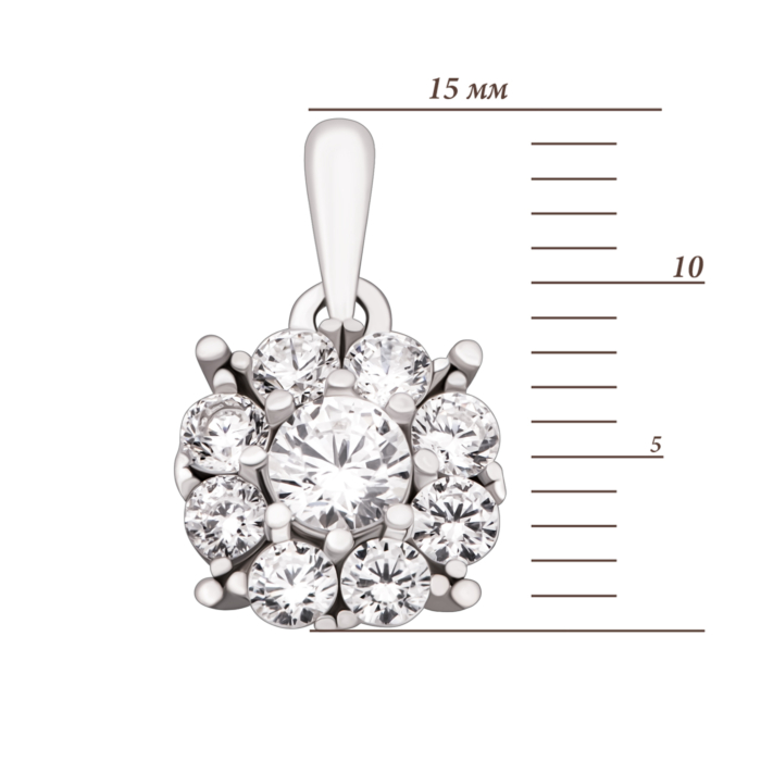 Серебряная подвеска с фианитами. Артикул UG5SZDP00940