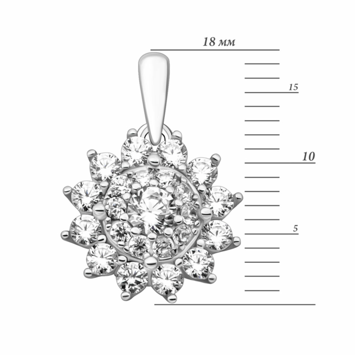 Срібна підвіска з фіанітами. Артикул UG5SZDP00956