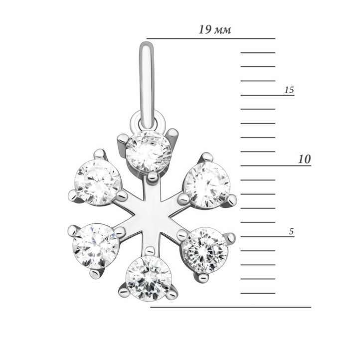Срібна підвіска з фіанітами. Артикул UG5SZDP01067