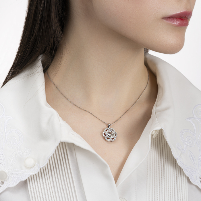 Срібна підвіска з фіанітами. Артикул SZDP01707-P/12/1