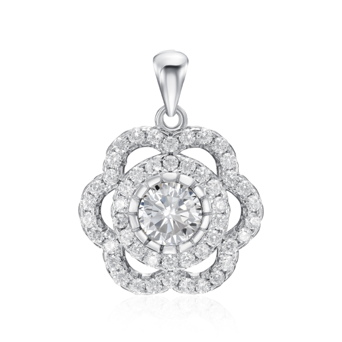 Срібна підвіска з фіанітами. Артикул SZDP01707-P/12/1