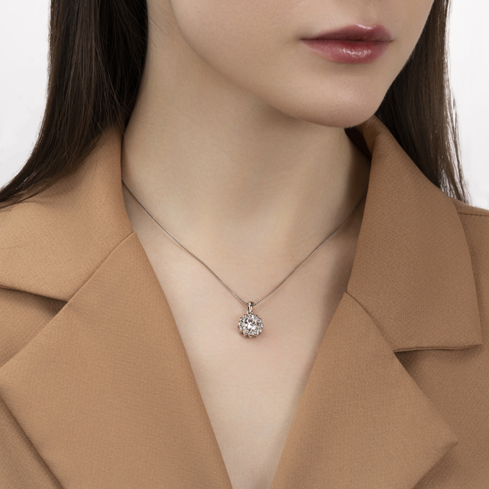 Срібна підвіска з фіанітами. Артикул SZDP01714-P/12/1