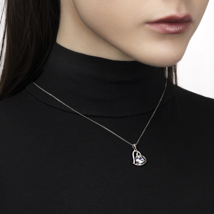 Срібна підвіска з фіанітами. Артикул SZDP01727-P/12/1