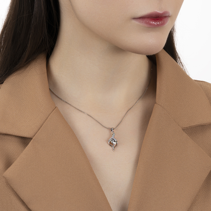 Срібна підвіска з фіанітами. Артикул SZDP01729-P/12/1