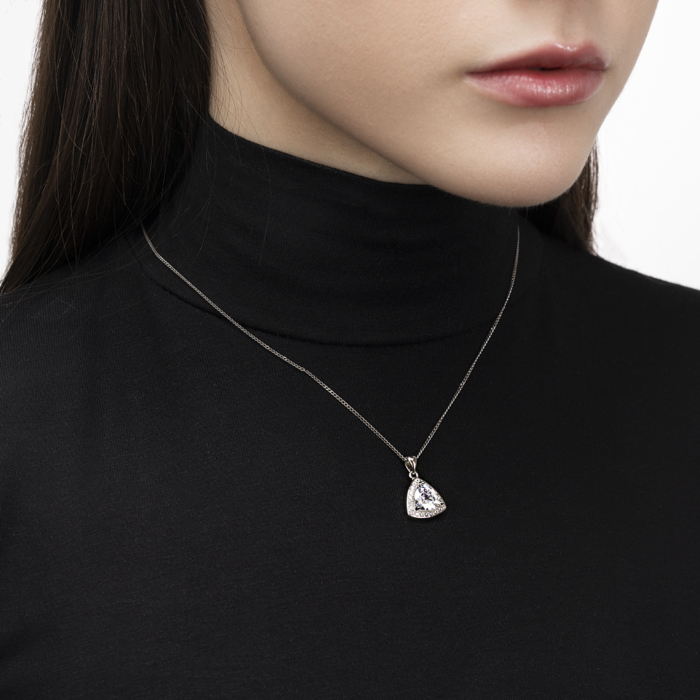 Срібна підвіска з фіанітами. Артикул SZDP01741-P/12/1