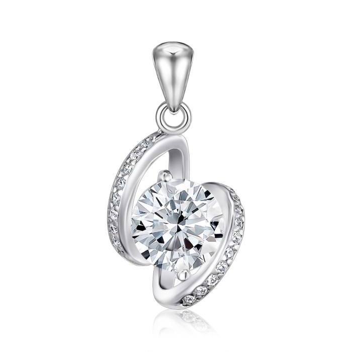 Срібна підвіска з фіанітами. Артикул SZDP01746-P/12/1