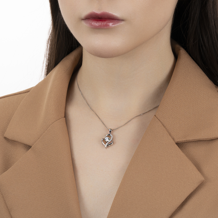 Срібна підвіска з фіанітами. Артикул SZDP01752-P/12/1