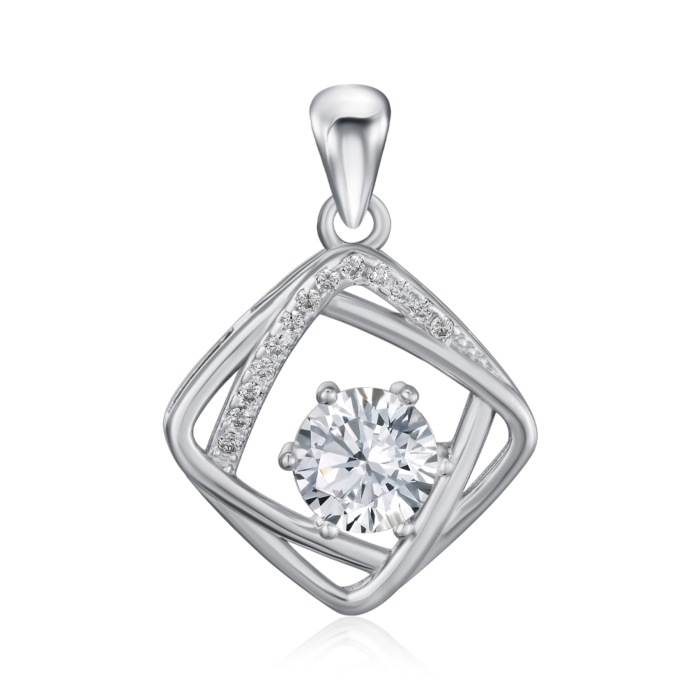 Срібна підвіска з фіанітами. Артикул SZDP01757-P/12/1