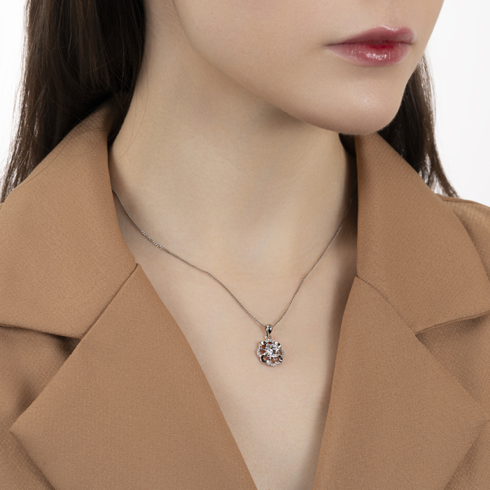 Срібна підвіска з фіанітами. Артикул SZDP01760-P/12/1