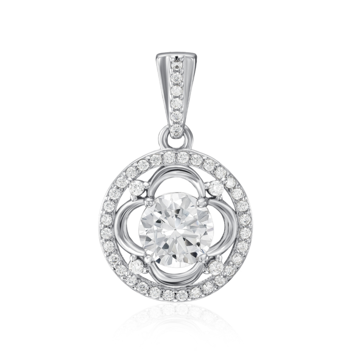 Срібна підвіска з фіанітами. Артикул SZDP01762-P/12/1