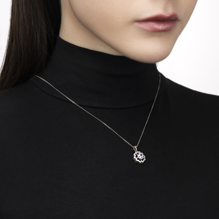 Срібна підвіска з фіанітами. Артикул SZDP01765-P/12/1