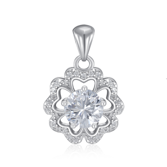 Срібна підвіска з фіанітами. Артикул SZDP01765-P/12/1