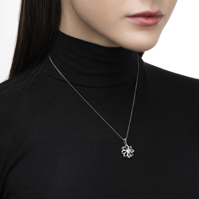 Срібна підвіска з фіанітами. Артикул SZDP01775-P/12/1