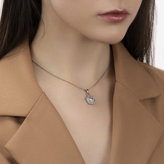 Срібна підвіска з фіанітами. Артикул SZDP01788-P/12/1