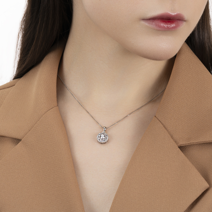 Срібна підвіска з фіанітами. Артикул SZDP01791-P/12/1