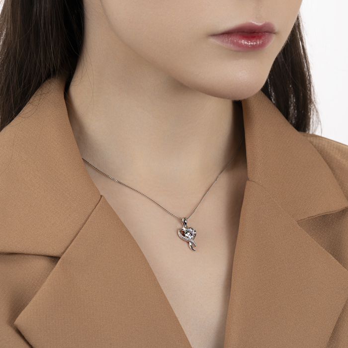 Срібна підвіска з фіанітами. Артикул SZDP01801-P/12/1