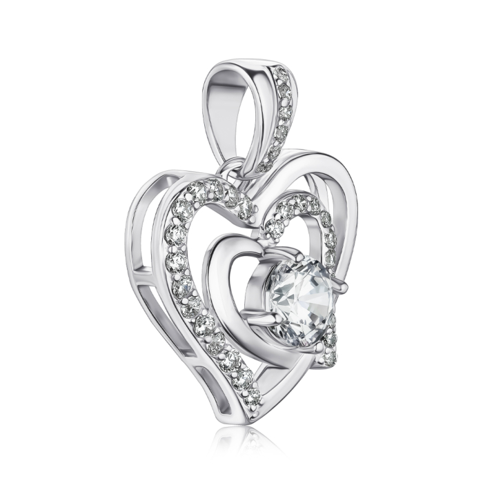 Срібна підвіска з фіанітами SZDP01803-P/12/1