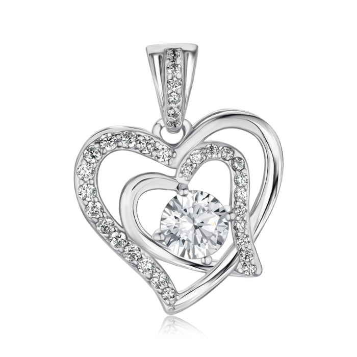 Срібна підвіска з фіанітами SZDP01803-P/12/1