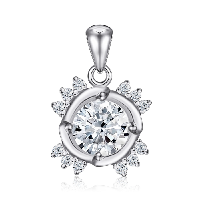 Срібна підвіска з фіанітами. Артикул SZDP01805-P/12/1