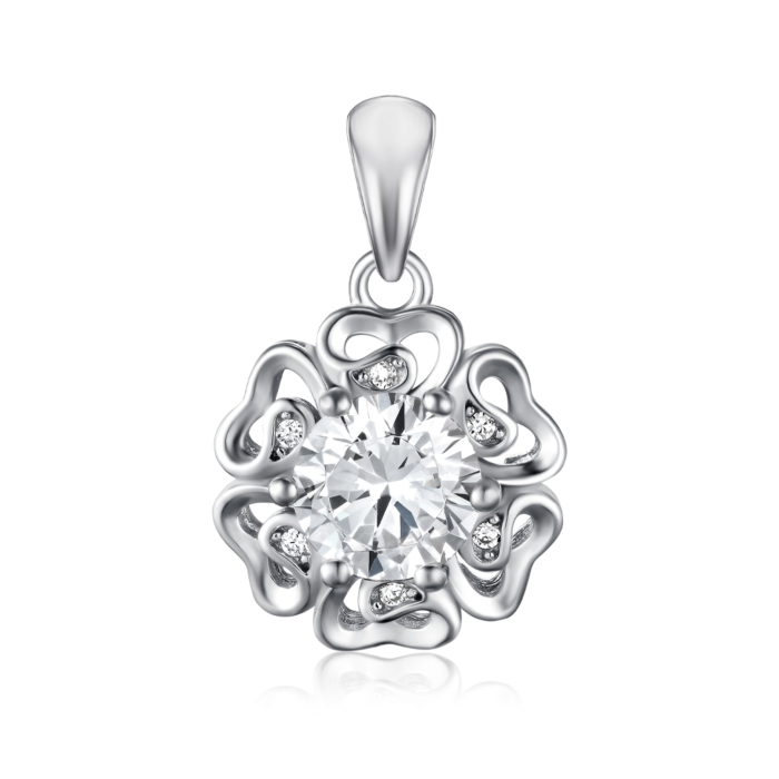 Срібна підвіска з фіанітами. Артикул SZDP01811-P/12/1